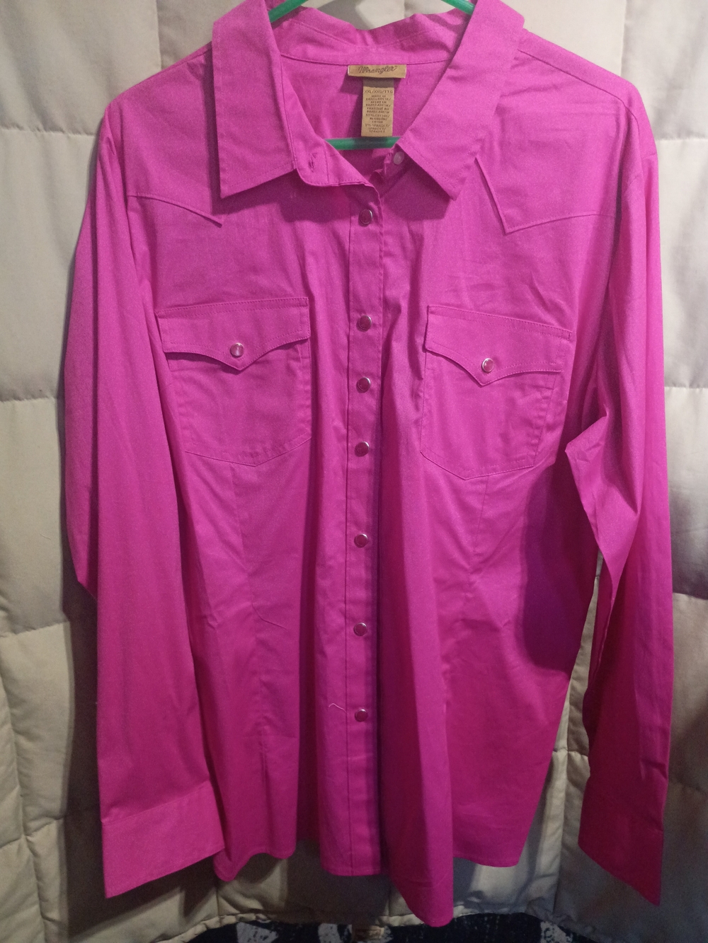 Wrangler Women's Button-Down Shirt - Bright Magenta